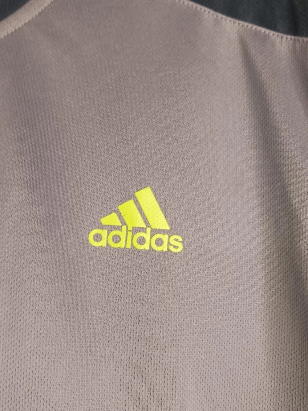 Adidas Mens Large T Shirt Gray Short Sleeve Moisture Wicking Work Shirt (Read)